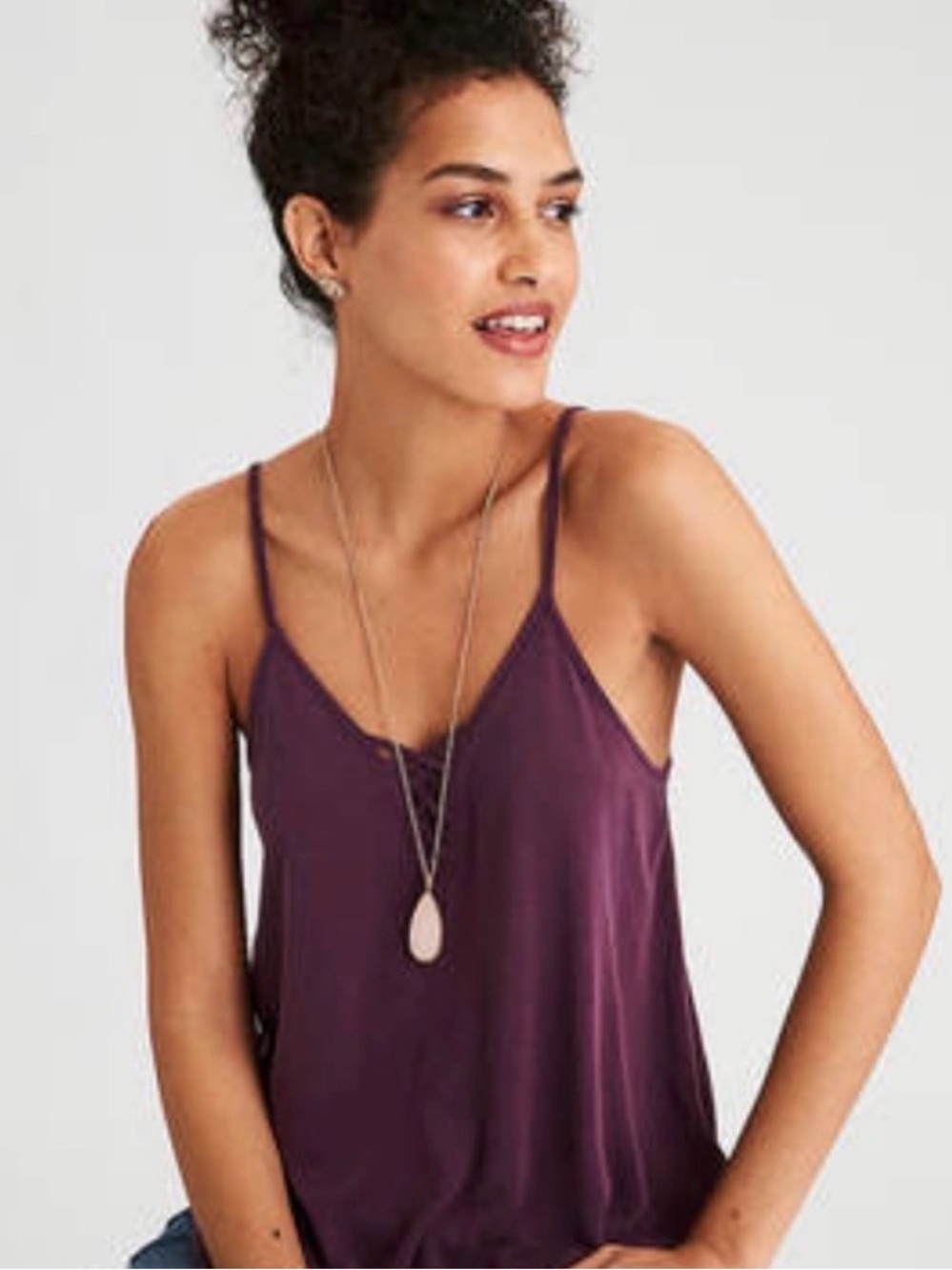 American Eagle Outfitters Maroon Suede Top